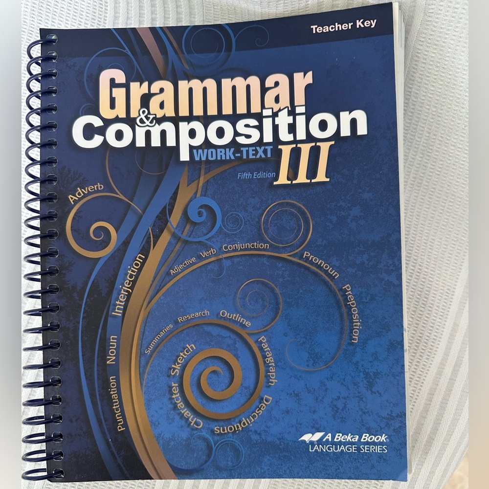 Abeka Grammar & Composition 3, Teacher Edition, 9th Grade, Like New
